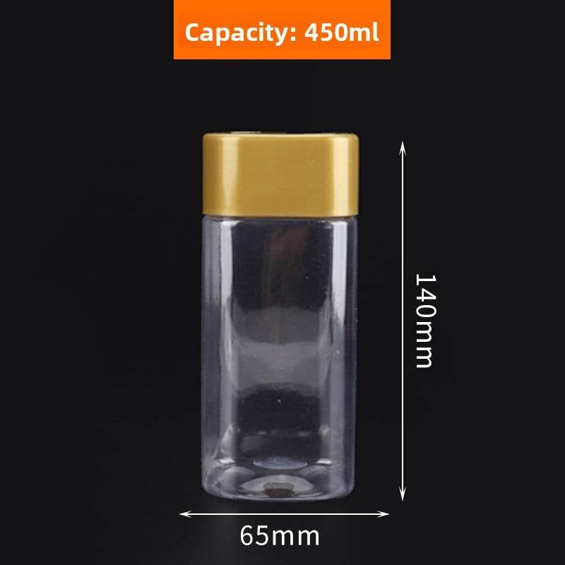 Square Transparent PET Plastic Storage Jars with Lids (300ml?700ml). - Price Value Store
