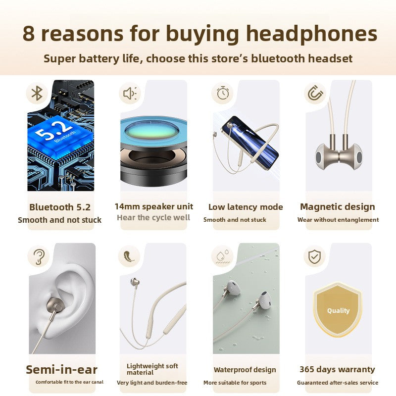 Wireless Bluetooth Neckband Headphones