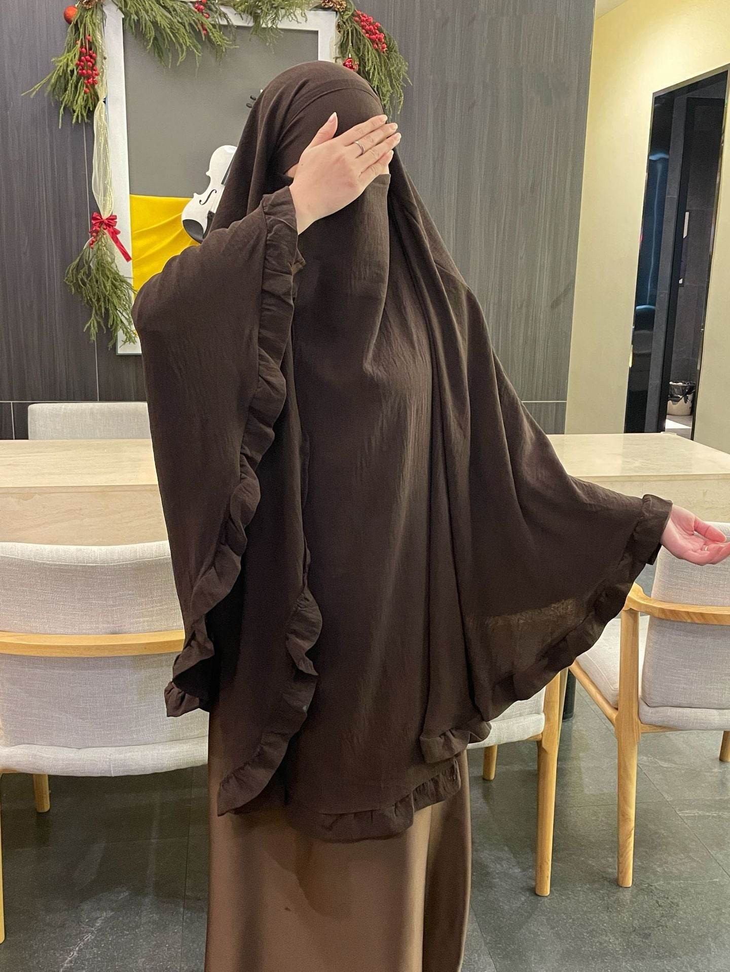 Ruffled Large Swing Turban Middle East Solid Color Large Turban - Price Value Store