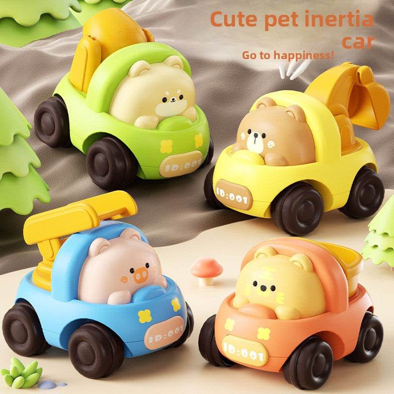 Inertia Cartoon Animal Engineering Vehicle Toy Set for Kids - Price Value Store
