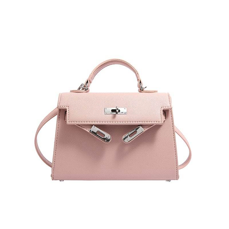 Texture Lock Portable Small Square Bag Women's 2022 New All-match Classic Shoulder Bag PU Fashion Kelly Bag - Price Value Store