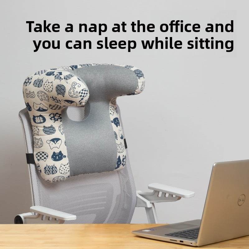Ergonomic Office Sleeping Pillow for Neck and Back Support, Comfy Nap Headrest Cushion - Price Value Store