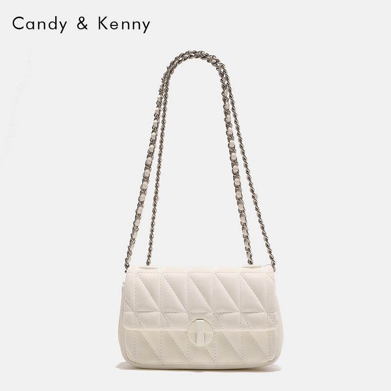 Pink checkered chain crossbody bag - Price Value Store