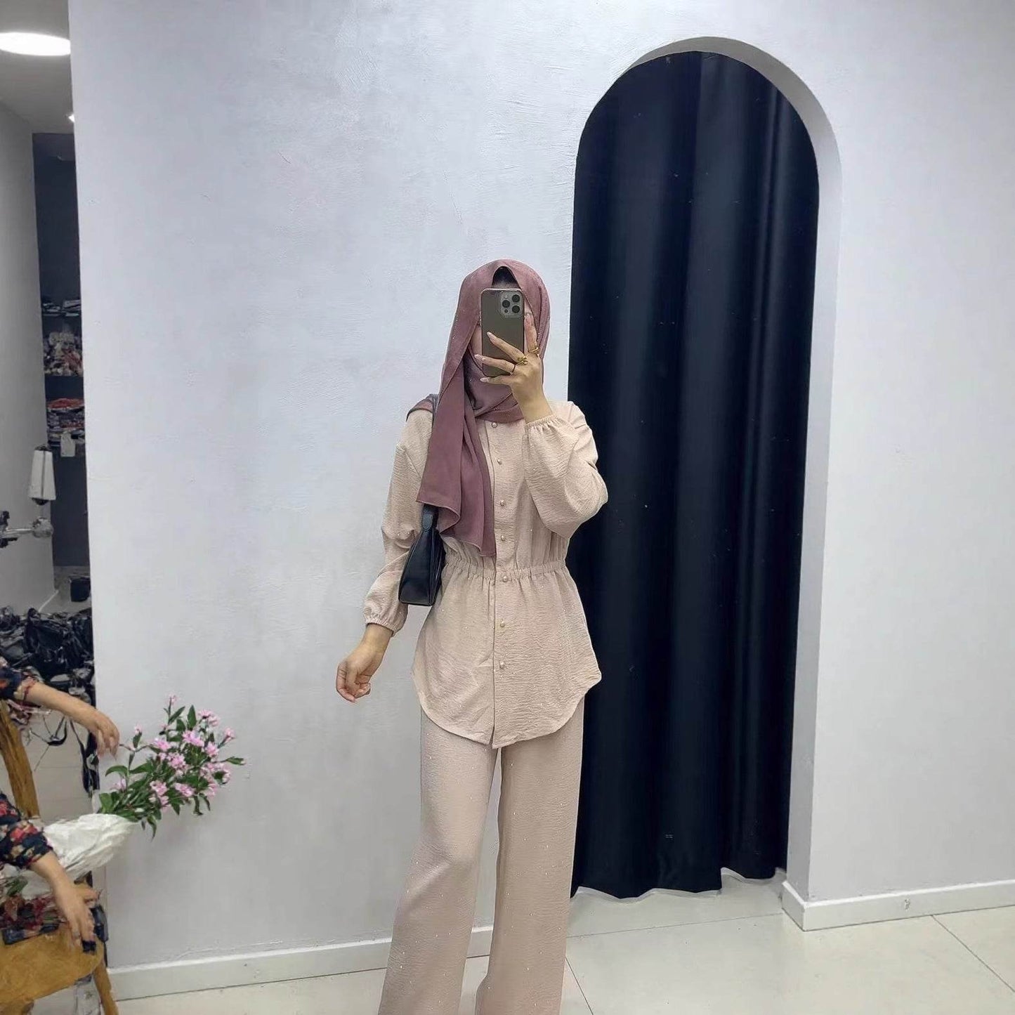 Rhinestone Long-sleeved Loose Light Luxury Fashion Royal Sister Style Elegant Shirt - Price Value Store