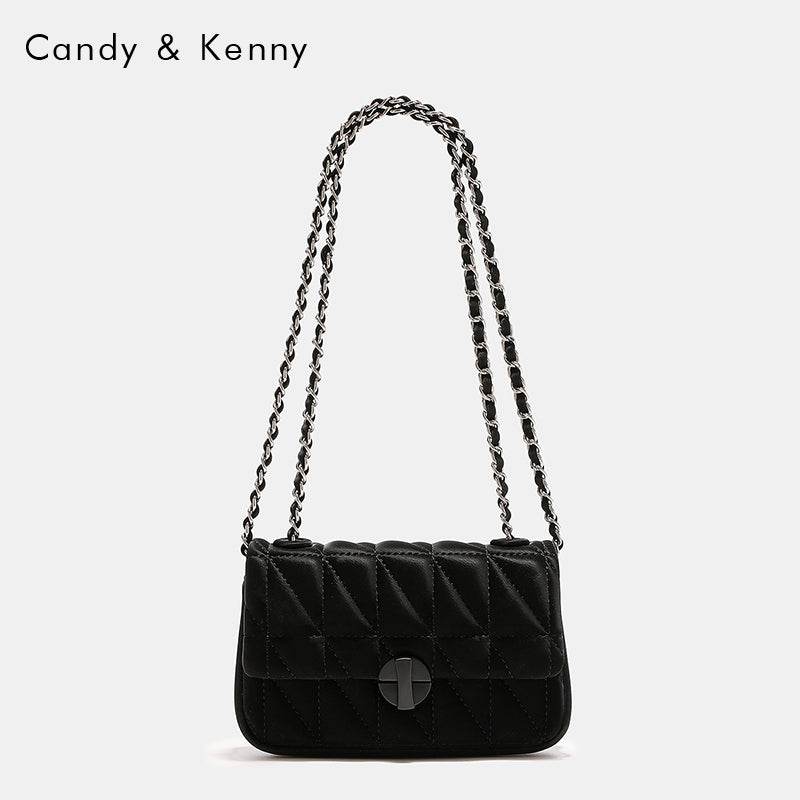 Pink checkered chain crossbody bag - Price Value Store