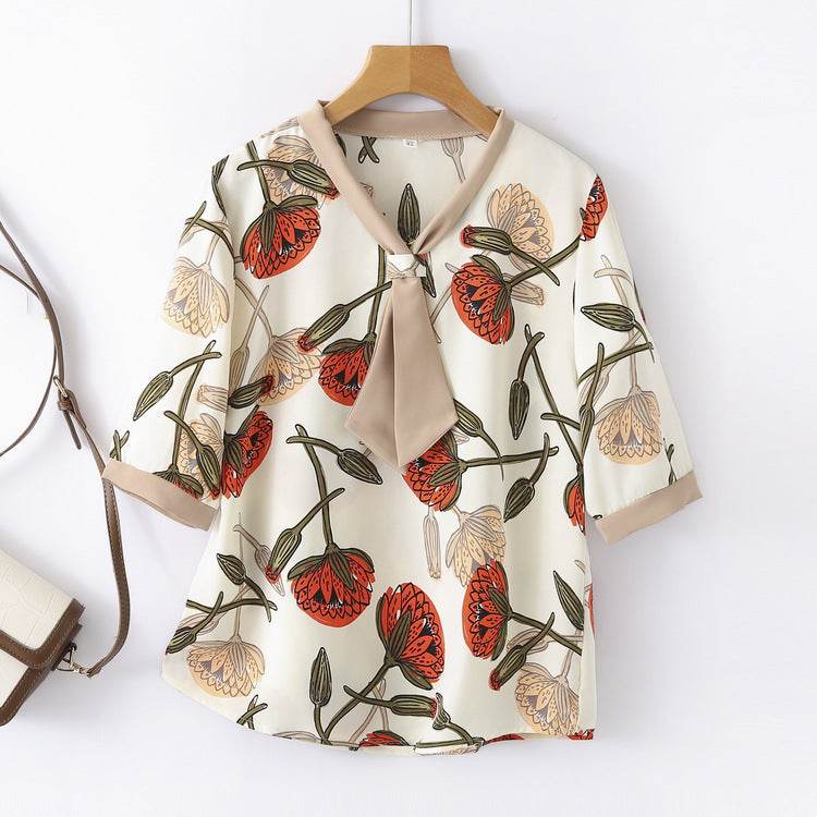 Women's Floral Print Loose Fit Summer Top and Pants Set - Price Value Store