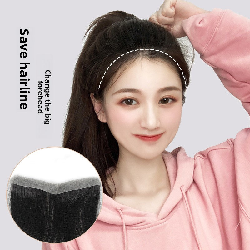 Invisible Real Human Hair Hairpiece for Forehead