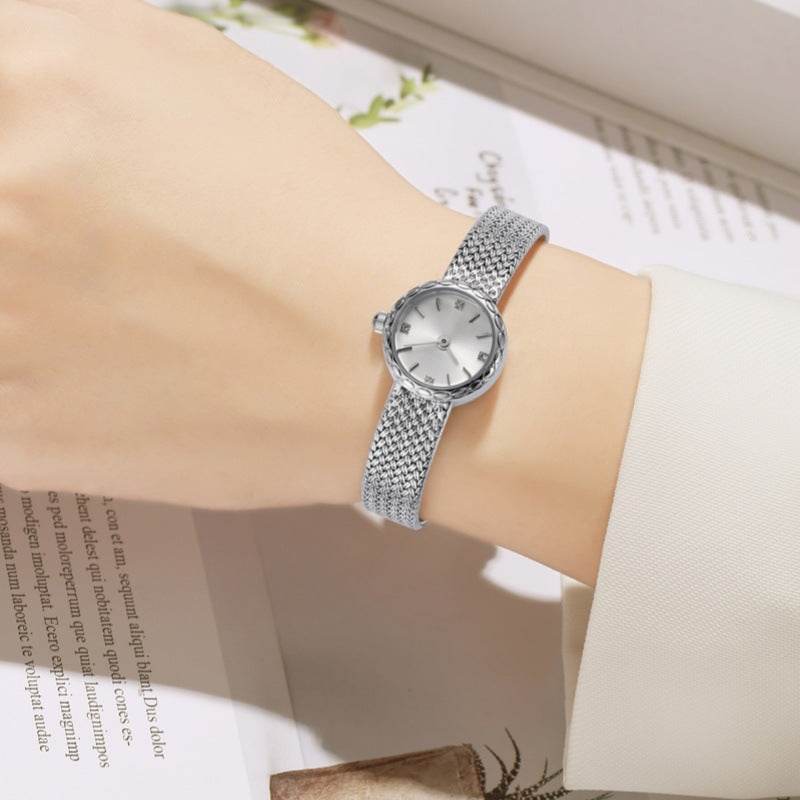 Simple Retro Copper Mesh Small Gold Watch Women's Internet Celebrity Explosive Exquisite Casual Light Luxury All-match Elegant - Price Value Store