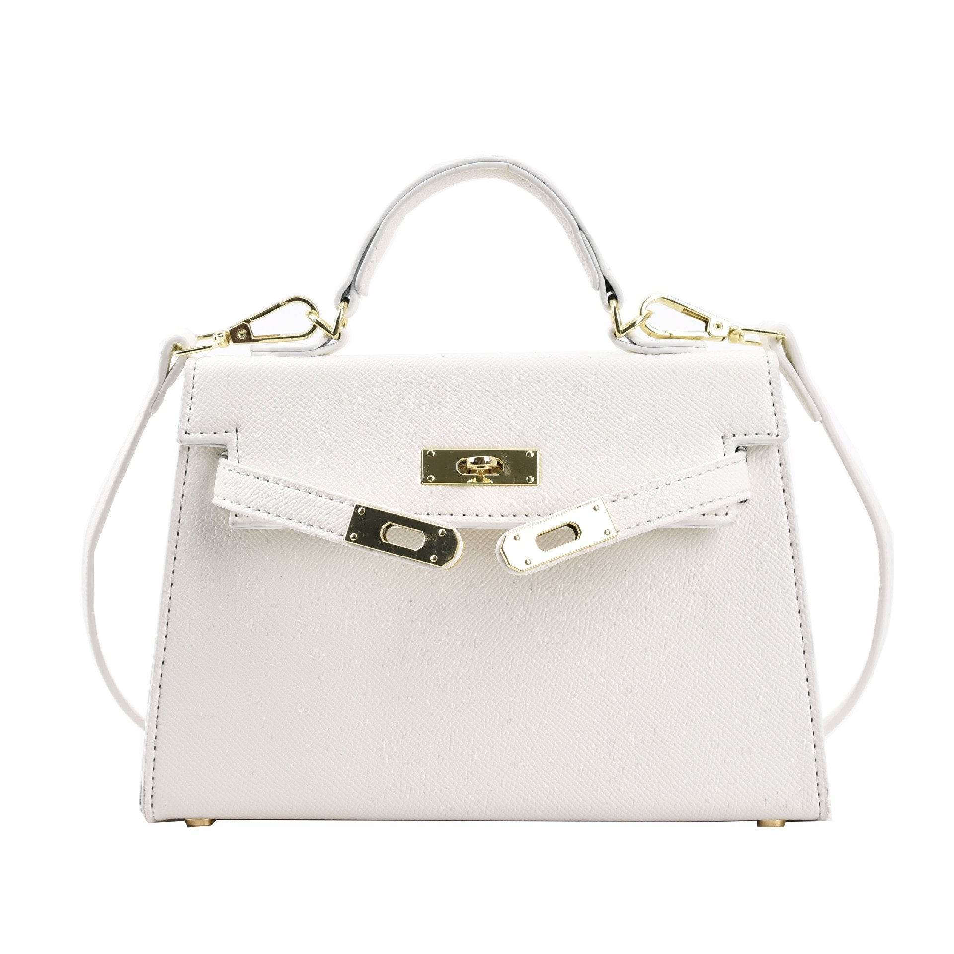 Texture Lock Portable Small Square Bag Women's 2022 New All-match Classic Shoulder Bag PU Fashion Kelly Bag - Price Value Store