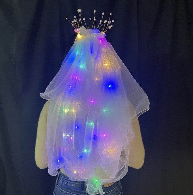LED Light-Up Wedding Veil with Hair Clip for Women and Kids - Price Value Store