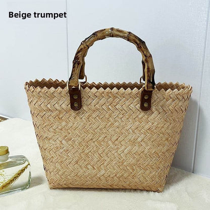 Handmade Bamboo Tote Bag Vacation - Price Value Store