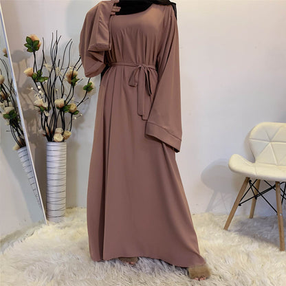 White large-size lace-up dress - Price Value Store