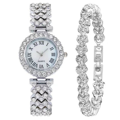 Elegant Starry Quartz Women's Watch with Matching Bracelet (Silver/Gold/Rose Gold) - Price Value Store