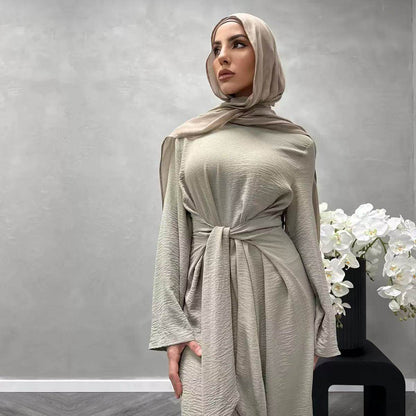 Southeast Asian tie long-sleeved dress - Price Value Store