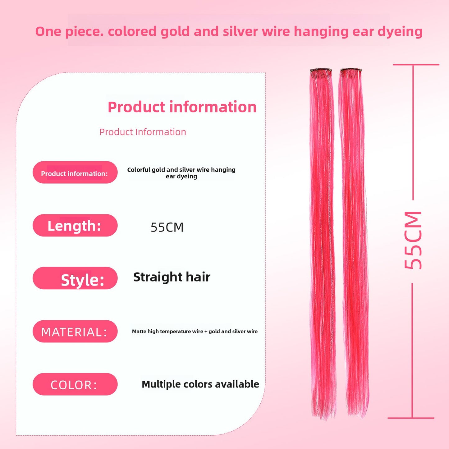 Laser-hung ear-dyed wig pieces
