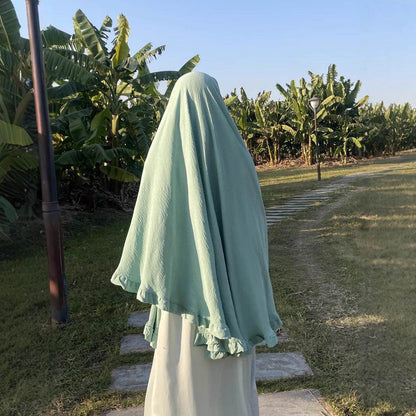 Ruffled Large Swing Turban Middle East Solid Color Large Turban - Price Value Store