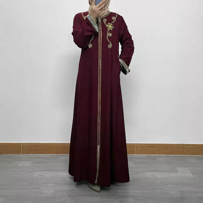 Embroidered floral dress and long robe - Price Value Store