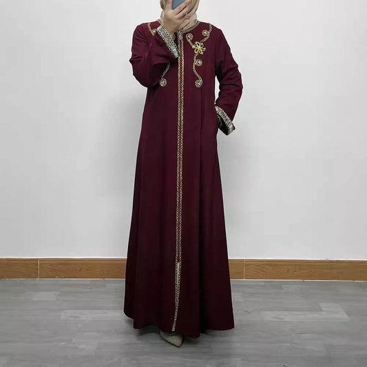 Embroidered floral dress and long robe - Price Value Store