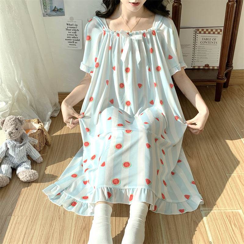 Plus-size ice silk nightgown - Price Value Store