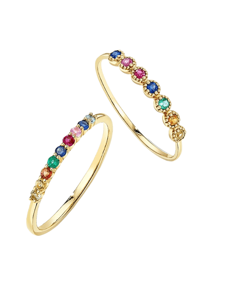 Rainbow gemstone ring - Price Value Store