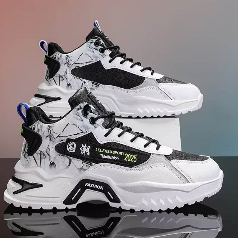 Autumn High-top Men's Shoes Fashion New White Sports Shoes Male Students Ins Trendy Running Casual Torre Shoes - Price Value Store