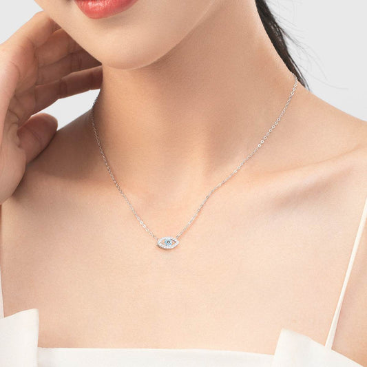 Modian S925 sterling silver micro-inlaid Devil's Eye necklace - Price Value Store
