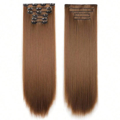 Long straight black hair wig for women