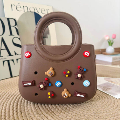 Mini EVA Beach Square Shell Handbag with DIY Hole Pattern - Price Value Store