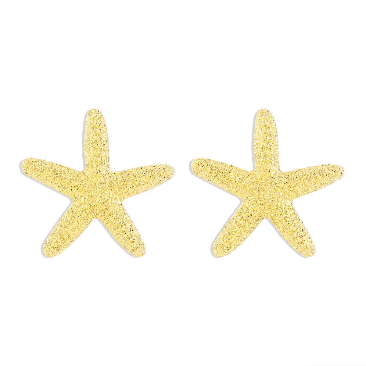 Personalized conch and starfish pendant necklace earrings - Price Value Store