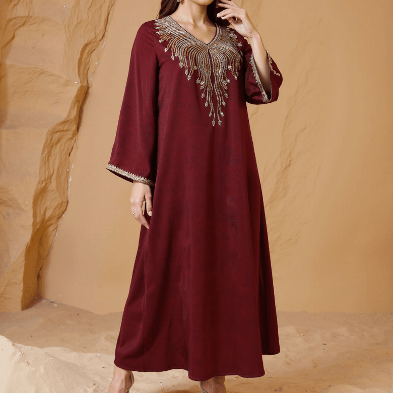 Embroidered Beaded Dubai Women's Dress - Price Value Store