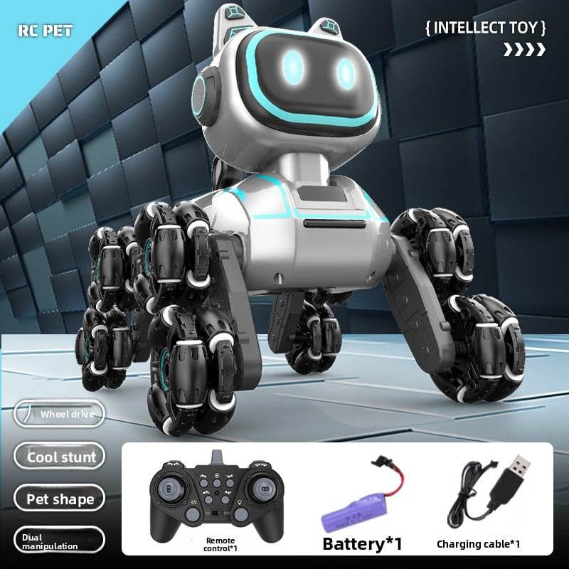 Remote-controlled eight-wheel stunt robot dog - Price Value Store