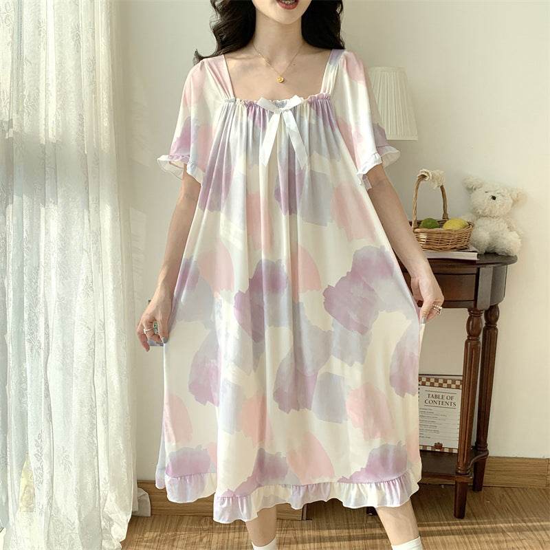 Plus-size ice silk nightgown - Price Value Store