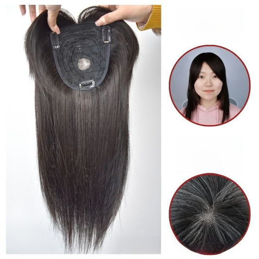Real hair reissue piece hand-woven head-spinning long wig