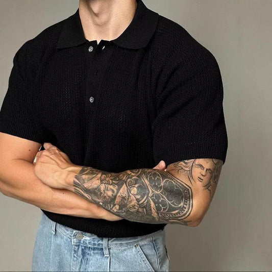 Men's breathable honeycomb-patterned short sleeved top - Price Value Store