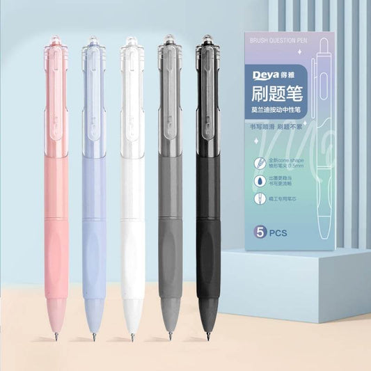Morandi Brush Pen Set ? 0.5mm Fine Tip, 5 Assorted Colors - Price Value Store