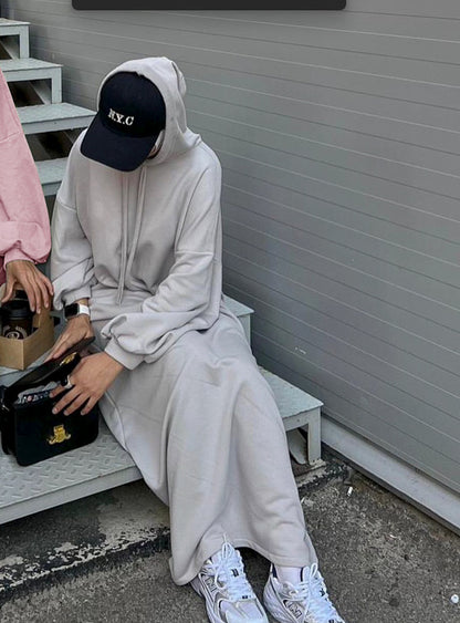 Solid Color Hoodie dress
