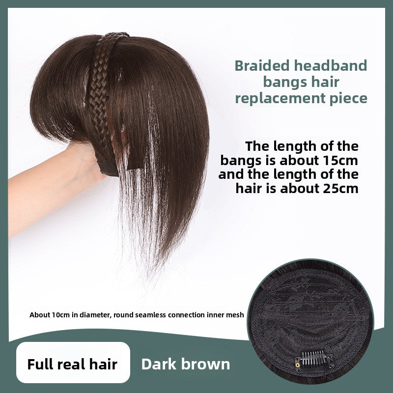 Real hair wig hair band bangs one
