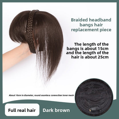 Real hair wig hair band bangs one