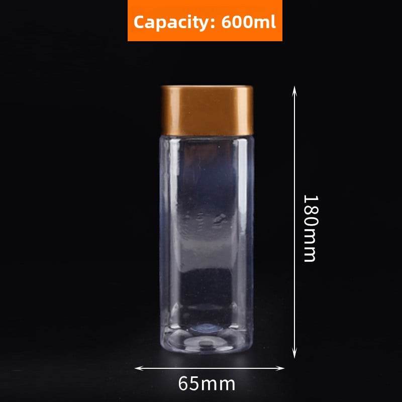 Square Transparent PET Plastic Storage Jars with Lids (300ml?700ml). - Price Value Store