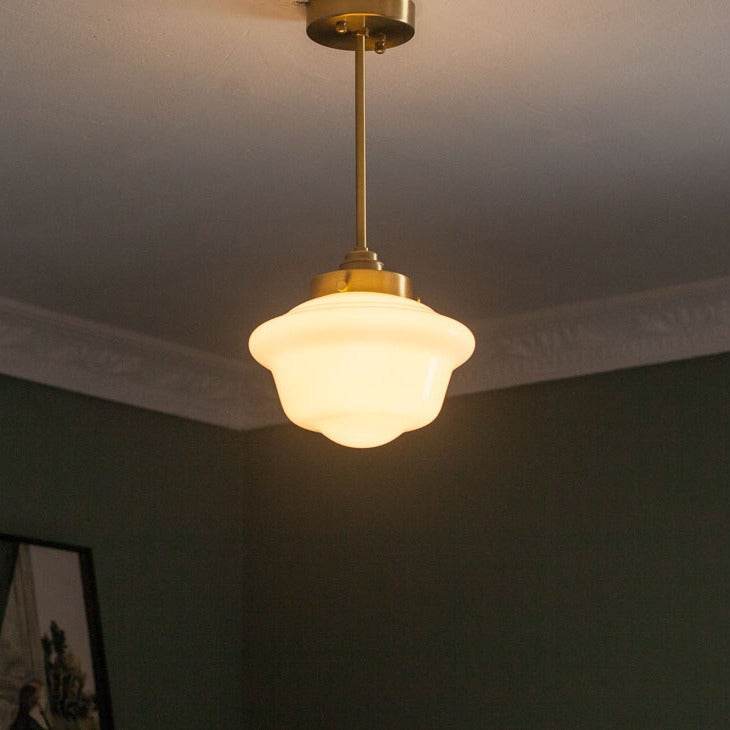 Retro milk-white glass pendant lamp - Price Value Store