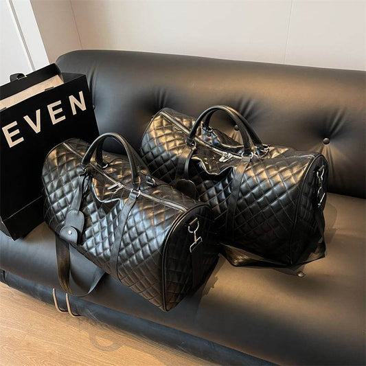 PU checkered travel bag - Price Value Store