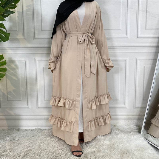 Puff sleeve buttoned cardigan robe - Price Value Store
