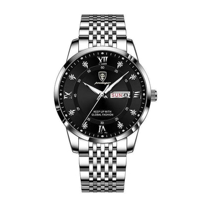 Foreign trade AliExpress explosions Swiss certification imported double calendar waterproof luminous men's watch Korean fashion - Price Value Store