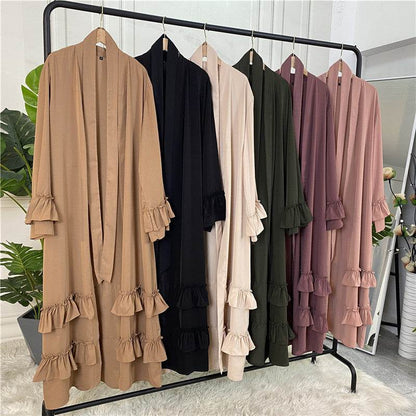 Puff sleeve buttoned cardigan robe - Price Value Store