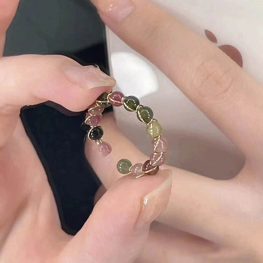 Colored crystal bead ring - Price Value Store