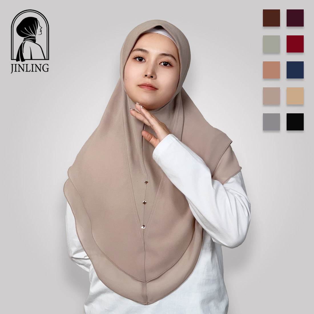 Double-layer chiffon long silk scarf headscarf - Price Value Store