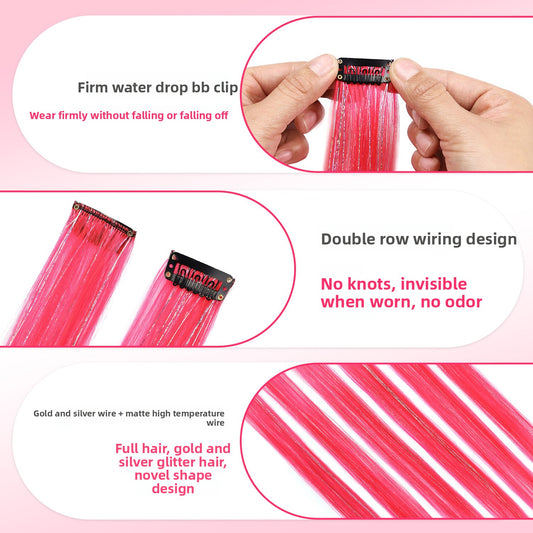 Laser-hung ear-dyed wig pieces