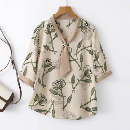 Women's Floral Print Loose Fit Summer Top and Pants Set - Price Value Store