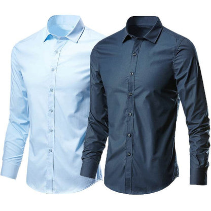 Men's Long/Short Sleeve Slim Fit Non-Ironing Casual Shirt - Price Value Store