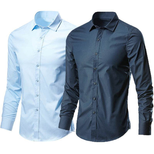 Men's Long/Short Sleeve Slim Fit Non-Ironing Casual Shirt - Price Value Store